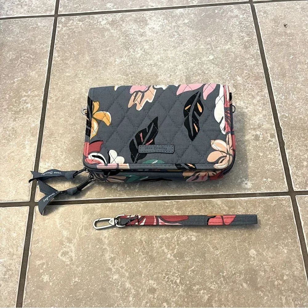 Vera Bradley Cotton RFID All in One Crossbody Bag Costal Paradise Wristlet
